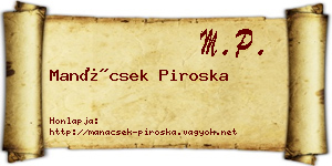 Manácsek Piroska névjegykártya